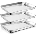 thumbnail image 1 of Small Baking Toaster Oven Pan P&P CHEF Stainless Steel Toaster Oven Tray Rectangle .\uD x .\uD x \uD Non Durable Mirror Finish Easy Clean, 1 of 7