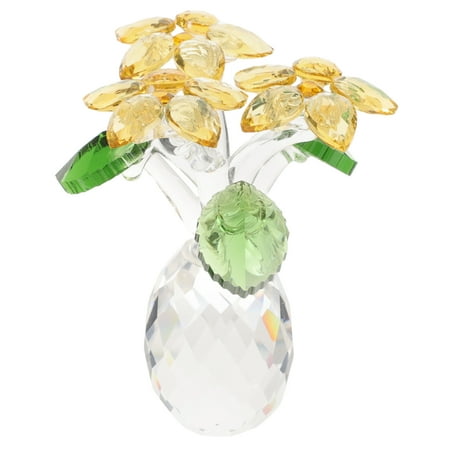 

NUOLUX 1pc Crystal Sunflower Figurine Table Crystal Flower Ornament Home Decoration