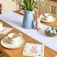 thumbnail image 5 of Easter Table Runner 70 Inches Long for Kitchen Dining, Spring Rabbit Watercolor Flowers Purple Stripes Dresser Scarf Farmhouse, Dining Table Decorations for Wedding/Parties, 13 x 70 In, 5 of 8