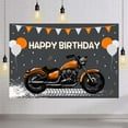 thumbnail image 5 of Motorcycle Birthday Backdrop Orange Motocross Racing Balloon Happy Birthday Party Decoration Extreme Sports Photography Background Supplies Boys Dirt Bike BaBy Cake Table Banner, 5 of 5