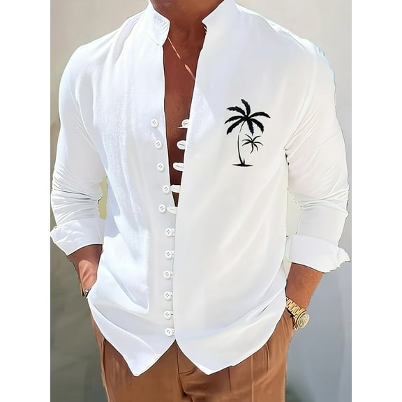 Button Down Linen Shirts for Men Vintage Casual Long Sleeve Regular Fit Cotton Beach Shirts White XXL