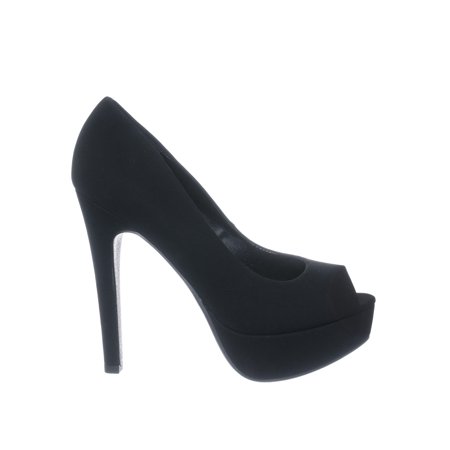 Backup by Delicious, High Heel Peep Toe Dress Pump On Thick Platform For Work &