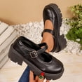thumbnail image 6 of Wdhugt Women’S Heels Platform Ankle Strap Square Toe Comfortable Pu Leather Black Us7.5 2.6In Dress Shoes, 6 of 9