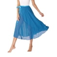 thumbnail image 3 of MSemis Women Long Chiffon Ballet Skirts Ladies Flowy Lyrical Dance Wrap Skirts Lake Blue One Size, 3 of 6