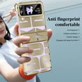 thumbnail image 3 of ELEHOLD Fashion Clear Case for Samsung Galaxy Z Flip 4,Clear Back PC Plating Bumper for Women Men Hybrid Shockproof Full Body Hinge Protective Case for Samsung Galaxy Z Flip 4,Gold, 3 of 7
