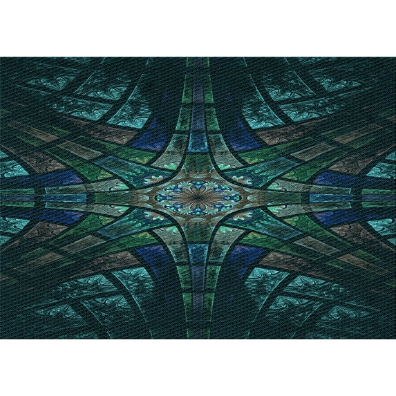 Ahgly Company Indoor Rectangle Patterned Night Black Area Rugs, 5' x 7'