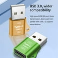 thumbnail image 2 of Charging Adapter Mini Phone USB to Type-C Converter Portable Type-C Adaptor; USB USB 3.0 Aluminum Alloy Adapter, Gold, 2 of 8