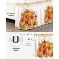 thumbnail image 3 of Fall Thanksgiving Bed Skirt Queen Size 16 Inch Drop, Pumpkin Watercolor Botanical Maple Leaves Wrap Around Dust Ruffle Bedskirts, Wrinkle & Fade Resistant Easy Fit Bedskirt with Adjustable Elastic, 3 of 8