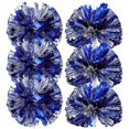 thumbnail image 2 of Blue Cheerleading Pom Poms for Sport Cheering Reusable Plastic Poms 6 Pieces, 2 of 2
