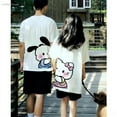 thumbnail image 3 of New Couple Design T-shirts Women Men o Cute Tops 2 Piece Y2k Summer Short Sleeve Fashion Loose Tees, 3 of 18