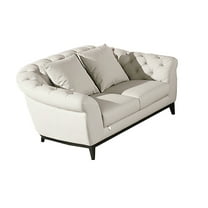 American Eagle EK093-LG-LS Modern Light Gray Italian Top Grain Leather Loveseat