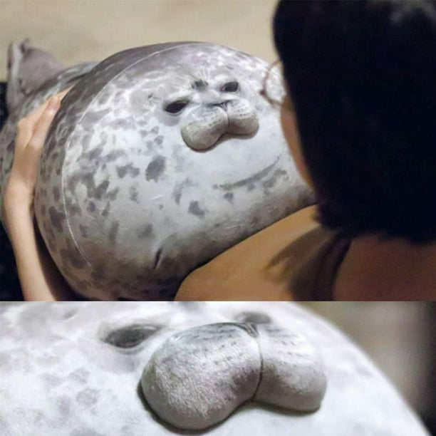 Almohada Foca Blob Enojada Gordita 3d Novedad León Marino Muñeco Felpa Juguete de Peluche Bebé Durmiendo Almohada Decorativa Regalos Para Niños Niñas Compra barata en