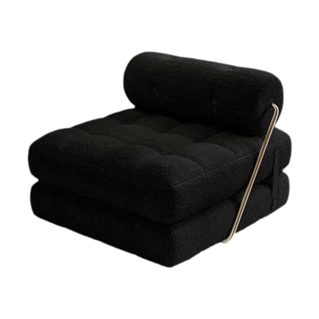 Sofá Cama Individual, Sofá De Ocio, Respaldo Reclinable Moderno Portátil Para Dormitorio, Negro