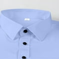 thumbnail image 4 of Krdevn Mens Shirts - Men's Stretch Comfort Fit Dress Shirt Relaxed Fit Casual Wear Plus Size Formal Business Shirt Breathable Fabric,Mens Fall Shirts,Color:Sky Blue,Size:5XL, 4 of 5