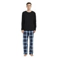 thumbnail image 1 of GLOBAL Conjunto de Pijama de Franela y Playera de Manga Larga para Hombre 100% Algodón Azul Marino a Cuadros XL, 1 of 6