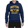 thumbnail image 2 of Wild Bobby City of Boston Hockey Fantasy Fan Sports Unisex Hoodie Sweatshirt, Navy, 3X-Large, 2 of 5
