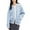 Blue, variant on Women's Oversized Solid Color Two-way Zipper Sweater Lapel Collar Long Sleeve Knit Jacket Turtleneck Zip Up Cardigan