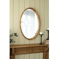 thumbnail image 3 of CC Home Furnishings Rustic Style Wooden Oval Wall Mirror - 35.5", 3 of 9