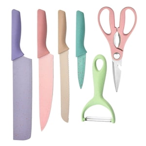 Couteau coloré avec PP Poignée Couteau de cuisine haute Sharpnesse Couverts avec ciseau Peeler pour la maison