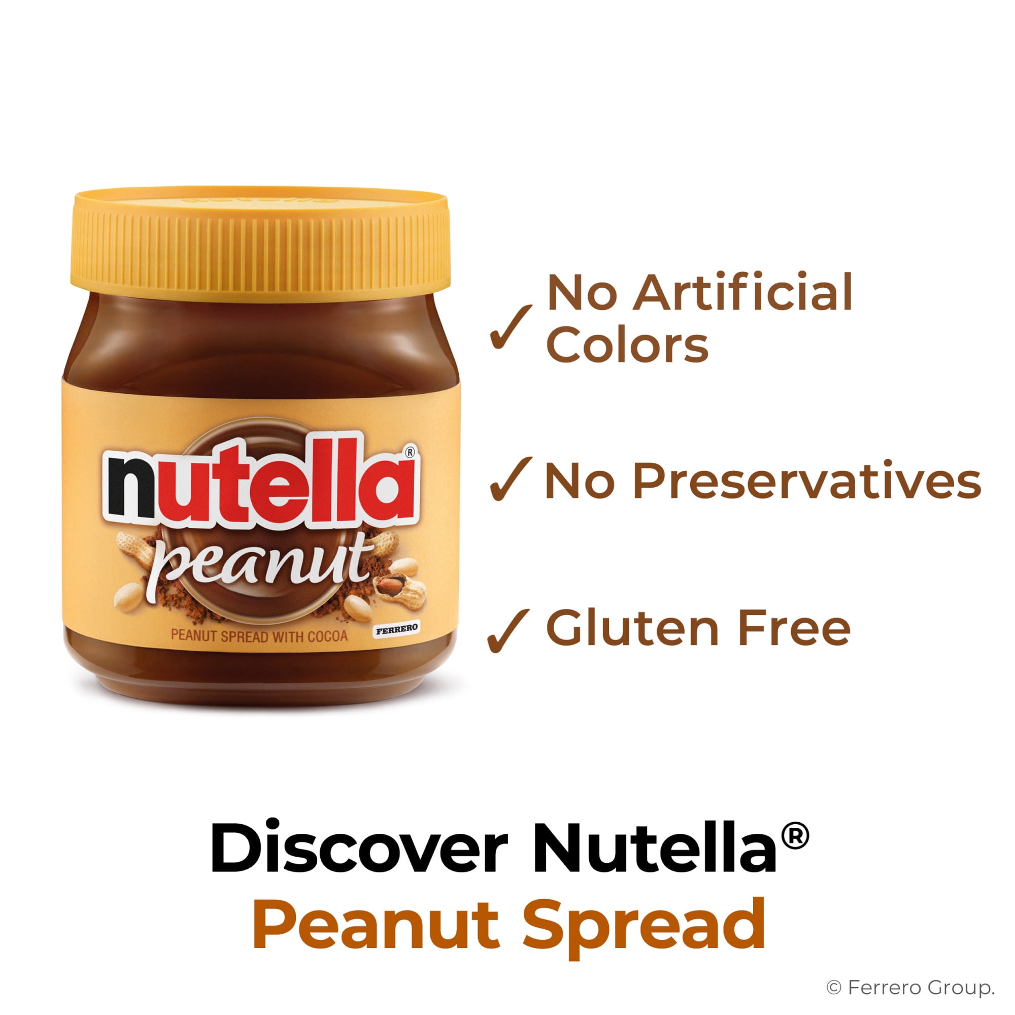 Nutella Peanut Spread With Cocoa, Smooth and Creamy, for Afternoon Snacking, Family Gifts, Unique Snacks, 13 oz