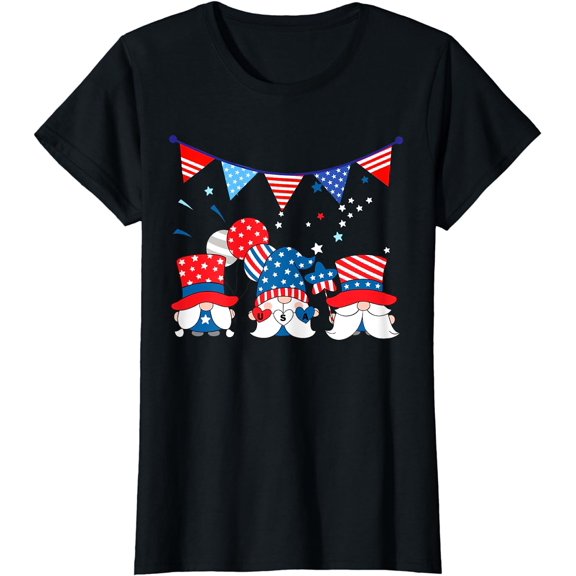 USA Independence 4th Of July Gnomes USA Flag America Lover T-Shirt