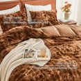thumbnail image 5 of EMME Faux Fur Duvet Cover Twin-XL Size, 2 Pieces Ultra Soft Fluffy Comforter Cover, Cozy Warm for Winter, Luxury Shaggy Bubble Bedding Sets , 1 Duvet Cover & 1 Pillow Shams (Twin-XL,Tie Dye Brown), 5 of 6