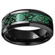thumbnail image 2 of Fashion Black Tungsten Wedding Celtic Dragon Ring With Green/red Zirconia Punk Men"s Stainless Steel Carbon Fibre Couple"s Ring, 2 of 3