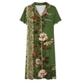 thumbnail image 5 of Fewfanhot Spring Dresses for Women House Dress with Pockets Button Down Sleepshirt Short Sleeve Nightshirt, 5 of 7