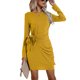 thumbnail image 1 of Vestido de Otoño con Cuello Redondo y Manga Larga, Delgado, Sexy, con Cordones en la Cintura, diseño Informal, Vestido de Cadera de Longitud Media para la Vida Diaria, 1 of 6