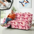 thumbnail image 4 of COEQINE Stretch Recliner Cover Universal 8 Pieces Recliner Sofa Cover Stay in Place 3 Seater Furniture Protector for Valentines Day Decor for Pets, Kids, Heart Stripes Pink Red, 4 of 8