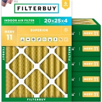 Filterbuy 20x25x4 MERV 11 Allergen Defense, Pleated HVAC AC Furnace Air Filters (6-Pack)