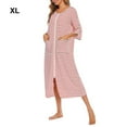 thumbnail image 3 of Xingzhi Robe de Nuit en Polyester pour Femmes Manches Longues Automne Hiver Maison Bureau Vêtements de Nuit Rouge TG, 3 of 6