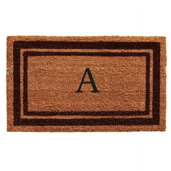 Calloway Mills Brown Border 18" x 30" Monogram Outdoor Doormat (Letter A)