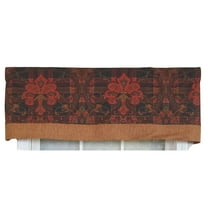 RLF Home 3" Rod Pocket High Quality Fabric Espadas Banded Valance for Windows 50" x 16" Burgundy