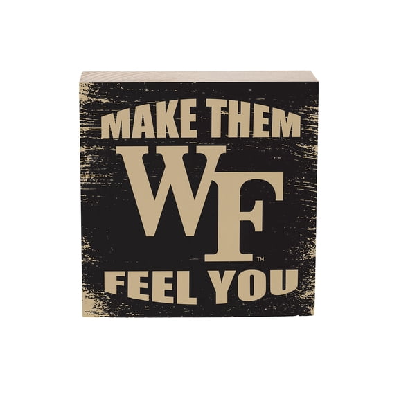 Wake Forest Demon Deacons 6" Square Fan Chant Wood Block Shelf Sign
