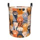 thumbnail image 1 of Balery Cute Cat Paw Cesta de ropa redonda con asas, impermeable, independiente, para ropa, juguetes, dormitorio y familia-Medium, 1 of 6