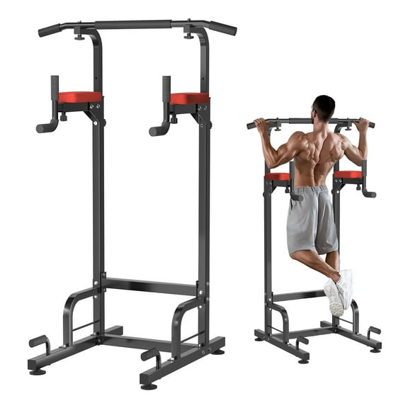 RELIFESPORTS Power Tower Dip Station Adjustable Pull up Bar Home Fitness Equipment