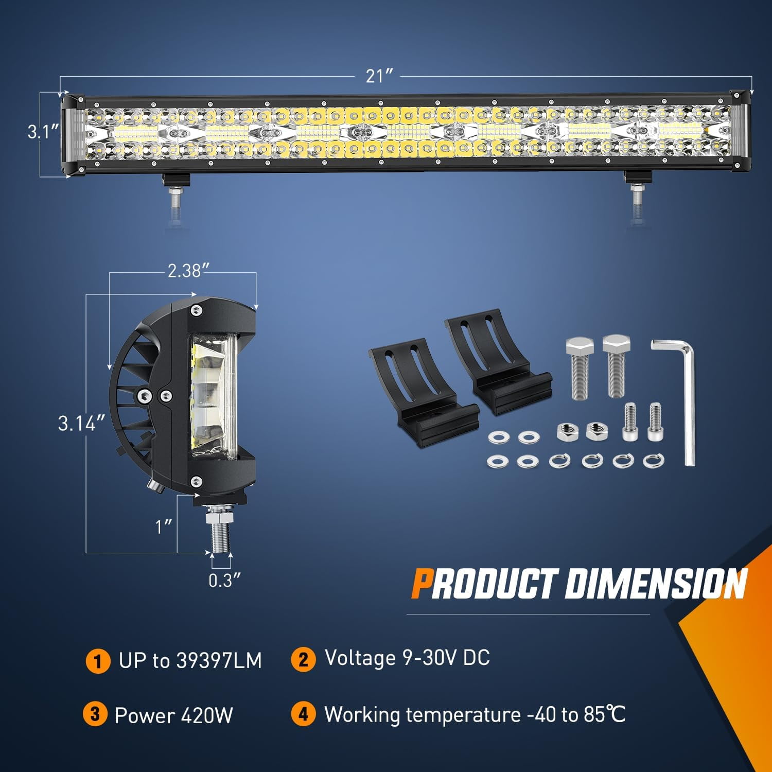 Nilight Side Shooter Led Light Bar 20inch Triple Row Spot Flood Combo Lights Work Light with 5Pin Rocker Switch Wiring Harness Kit for Off-Road Light on Truck SUV ATV UTV