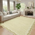 thumbnail image 5 of Garvee 9'x12' Scalloped Area Rugs, Washable Rugs Modern Abstract Irregular Rug Print Carpet, Non-Slip Low Pile Distressed Indoor Rugs for Living Room Bedroom Dining Room, Beige, 5 of 9