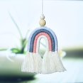 thumbnail image 4 of HSHDLDF Boho Rainbow Car Charm Macrame Rainbow Car Diffuser Rear View Mirror Hanger Wall Hanging Decorations Car Straps Handmade Auto Accessories Car Interior Suspension Decoration (Gray), 4 of 7