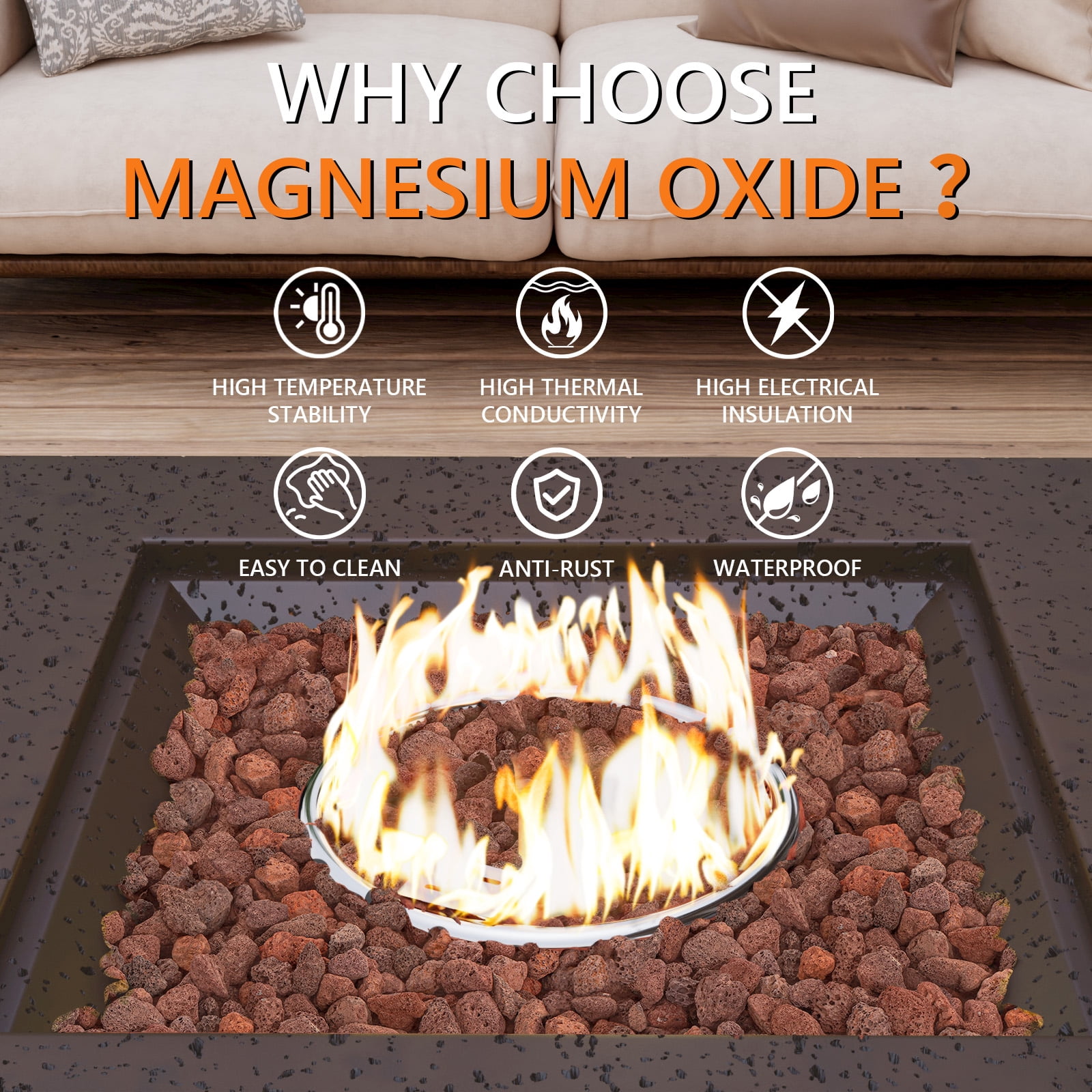 COSIEST 28" Square Fire Pit Coffee Table,40,000 BTU High Heat,Portable Patio Heater w/Lava Rocks & Tank Cover