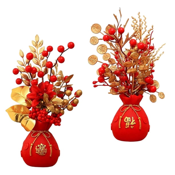 2 Cestas de Flores para Fiesta, Boda, Flores Artificiales en Maceta, Adorno para Sala de Estar, , Interior, Hogar, Cocina, Decoración 16x27cm 15x29cm BLESIY Cesta China