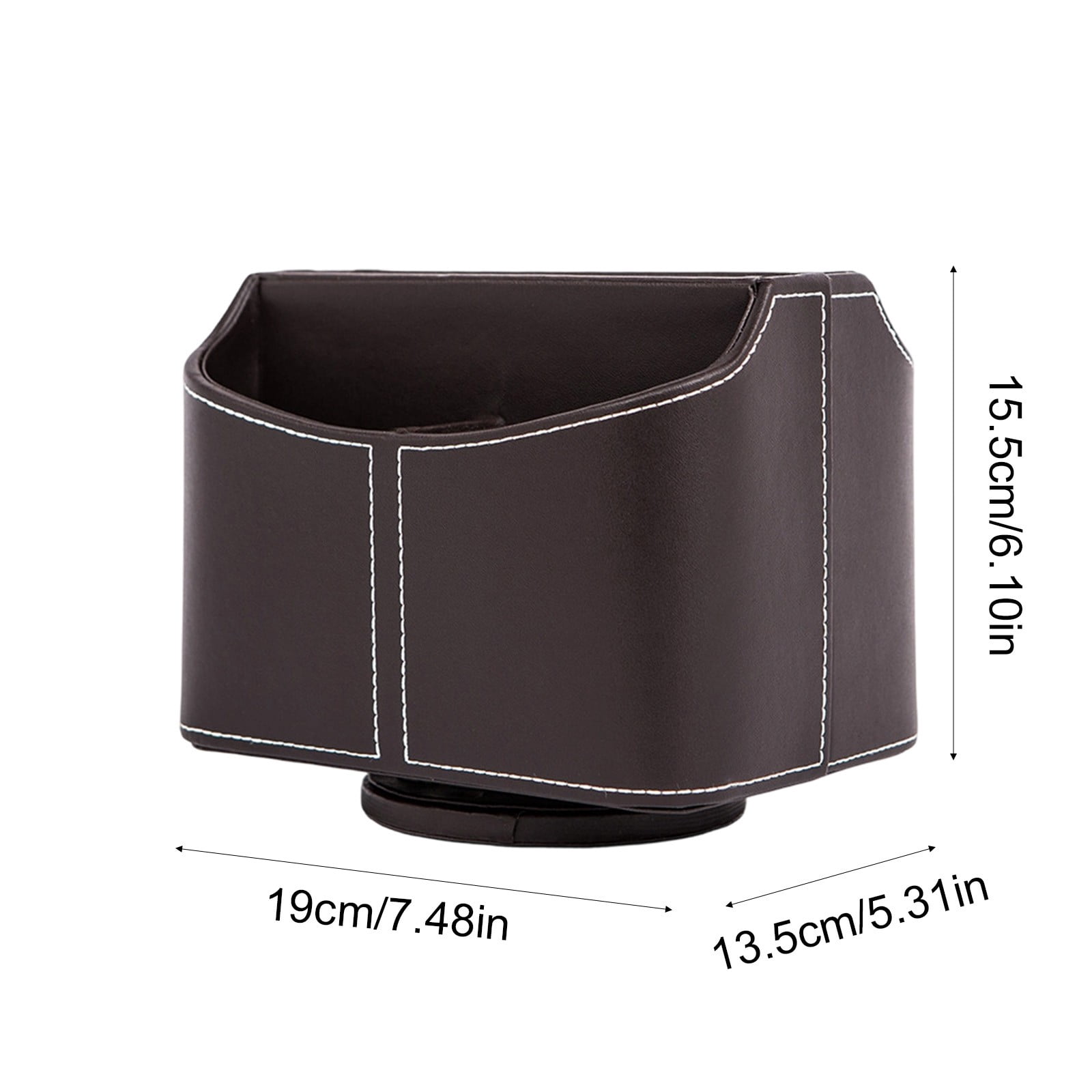 Leodye 1PCS Rotating Leather Desk Organizer, Multi-functional Pen and Remote Holder, Desktop Storage Box for Home office Desk Accessories -7.48*6.1*5.31in