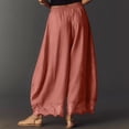 thumbnail image 5 of Dwellite Lace Trim Wide Leg Pants for Women 2026 Spring Summer Cropped Lightweight Casual Pants Red XL, 5 of 6