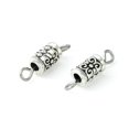 thumbnail image 2 of Tibetan Style Alloy Connector Charms Column Links with 304 Stainless Steel Double Loops Silver & Stainless Steel Color 14.5x4.5mm Hole: 2mm, 2 of 6
