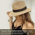 thumbnail image 4 of Straw Hats for Women, Beach Hats for Women Packable, Khaki Wide Brim Roll Up Hat for Beach And Camping, Soft Foldable Summer Breathable Sun Hat UPF50+, 4 of 7