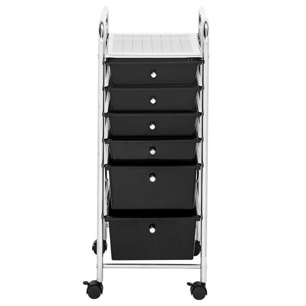 Zimtown Black 6Drawer Organizer Cart
