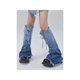 thumbnail image 4 of Calentadores de piernas para mujer, calcetines de mezclilla estilo punk rock, estilo Harajuku, ajustables hasta la rodilla, estilo japonés, ropa de calle, cubrepiernas, 4 of 5