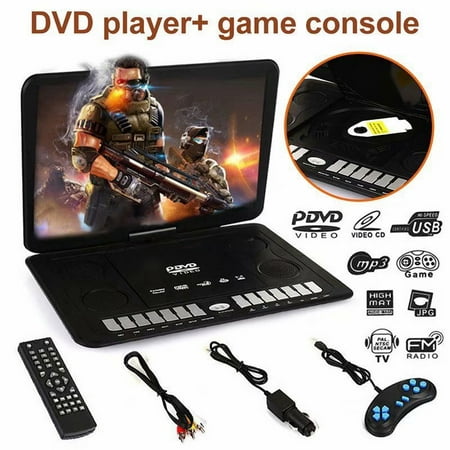 VicTsing 13.9 Inches Portable Mobile DVD HD Player 270° Swivel Screen with Game FM TV Function