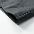 thumbnail image 4 of Veste en Cuir PU à Col Rabattu pour Hommes, Manches Longues, Tenue de Mode, 4 of 9